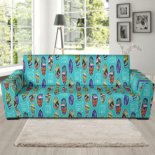Surfboard Pattern Print Design 05  Sofa Slipcover