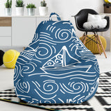 Hand Drawn Sailboat Pattern Bean Bag Cover