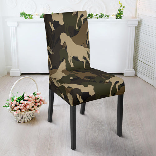 Horse Camo Camouflage Pattern Dining Chair Slipcover