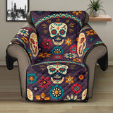 Sugar skulls flower maxican pattern Recliner Cover Protector