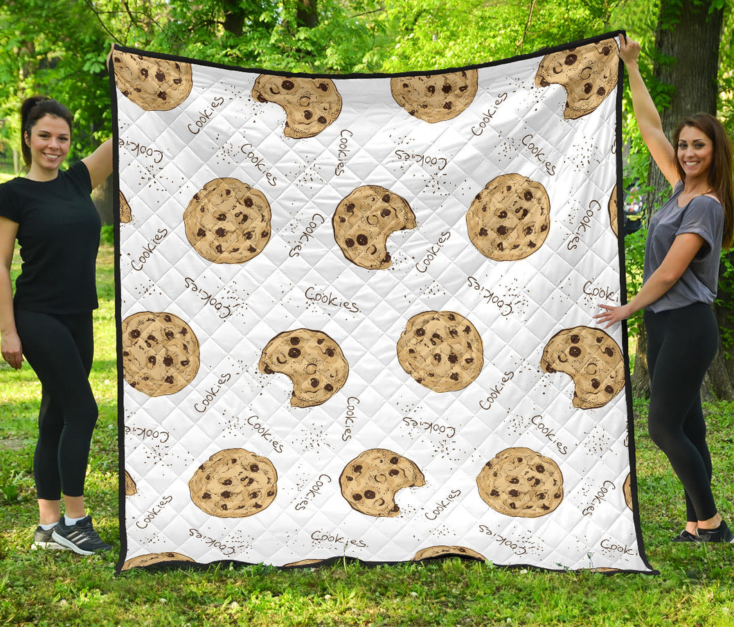 Sketch Style Cookie Pattern Premium Quilt