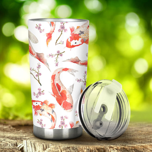 Watercolor Koi Fish Carp Fish Pattern Tumbler