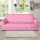 Sweet Candy Pink Background Sofa Slipcover