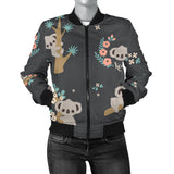 Cute Koala Pattern Women'S Bomber Jacket