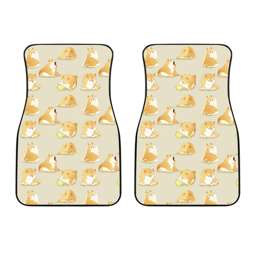 Cute Fat Shiba Inu Dog Pattern Front Car Mats