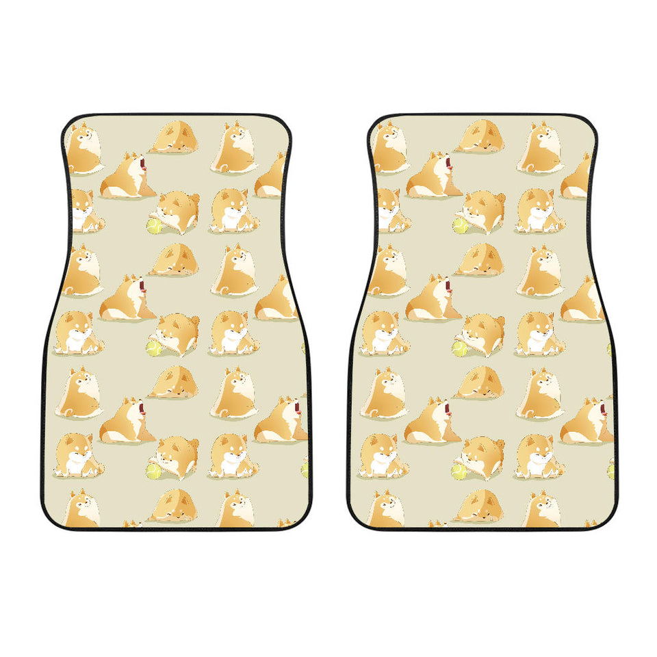 Cute Fat Shiba Inu Dog Pattern Front Car Mats