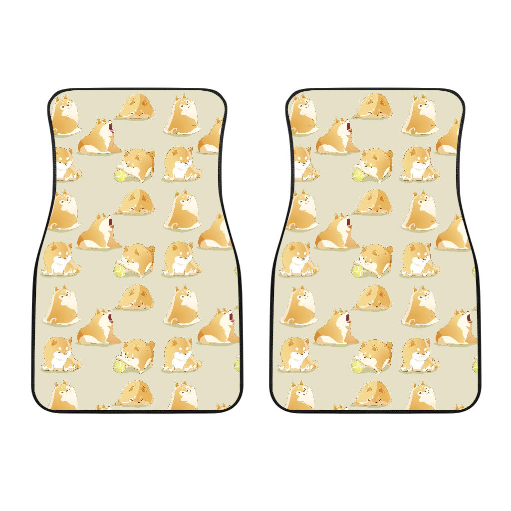 Cute Fat Shiba Inu Dog Pattern Front Car Mats