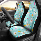 Llama Alpaca Cactus Leaves Pattern Universal Fit Car Seat Covers
