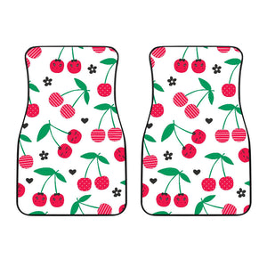 Cherry Pattern White Background  Front Car Mats