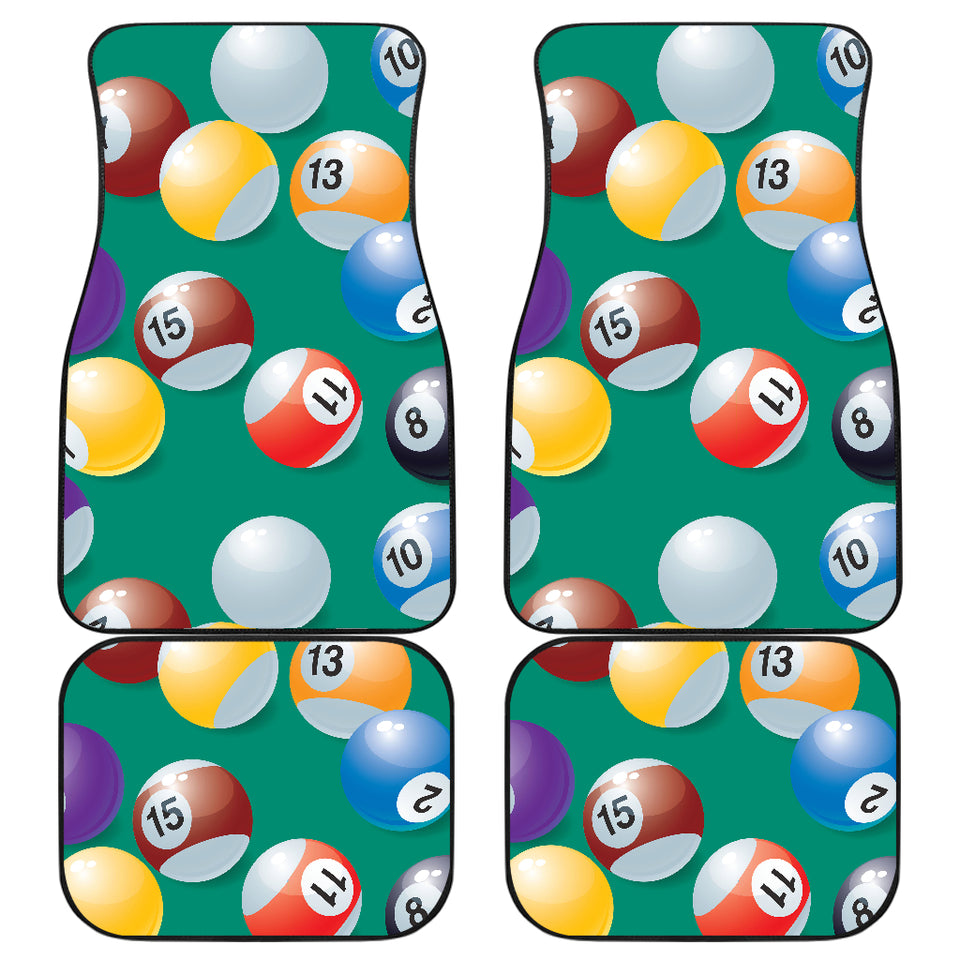 Billiard Ball Pattern Print Design 01 Front and Back Car Mats