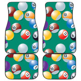 Billiard Ball Pattern Print Design 01 Front and Back Car Mats