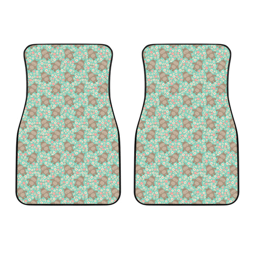 Hippopotamus Pattern Print Design 02 Front Car Mats