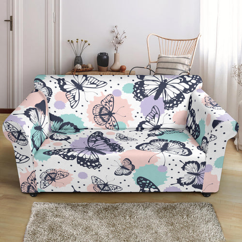 Butterfly Pattern Loveseat Couch Slipcover