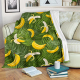 Banana Palm Leaves Pattern Premium Blanket