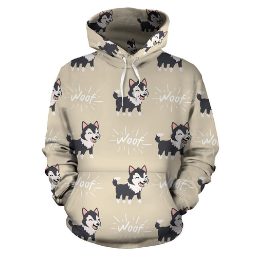 Cute Siberian Husky Men Women Pullover Hoodie