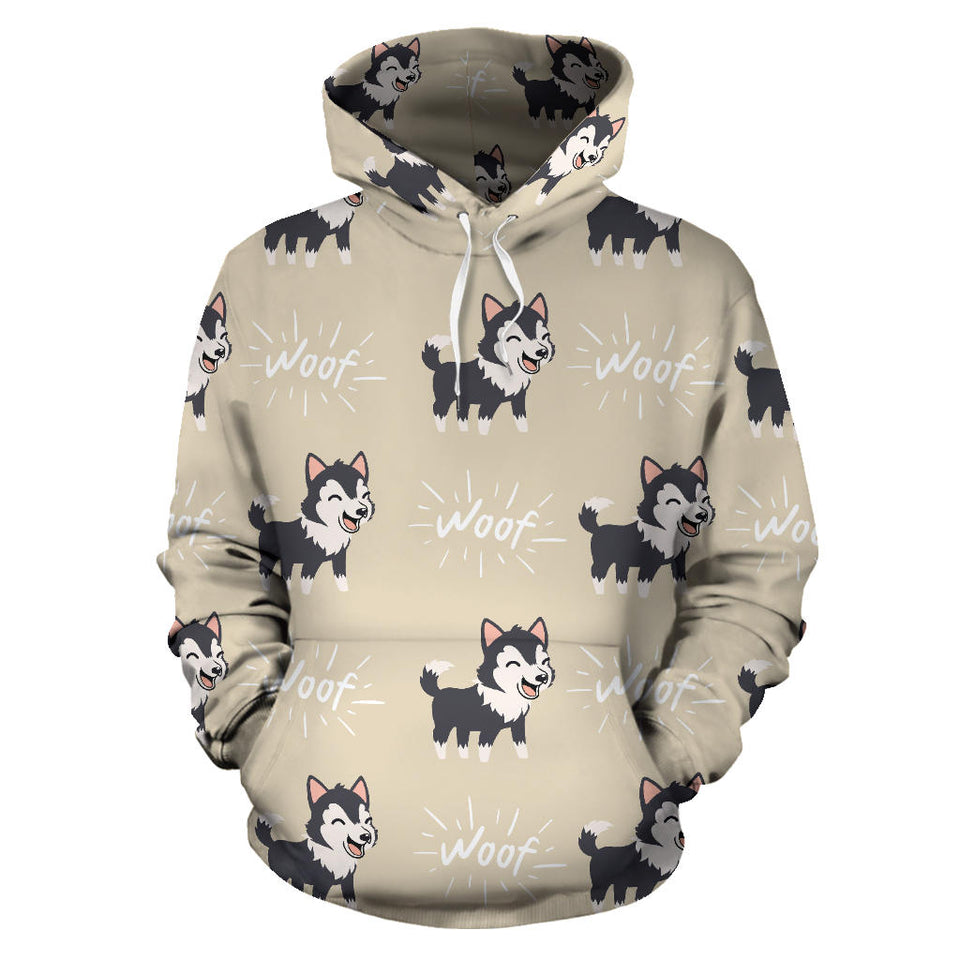 Cute Siberian Husky Men Women Pullover Hoodie