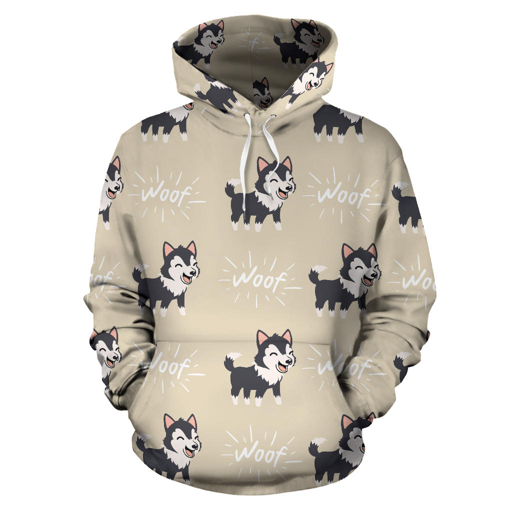 Cute Siberian Husky Men Women Pullover Hoodie