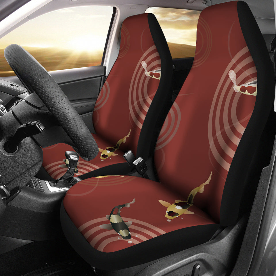 Koi Fish Carp Fish Red Background Universal Fit Car Seat Covers