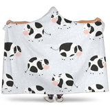 Cute Cows Pattern Hooded Blanket