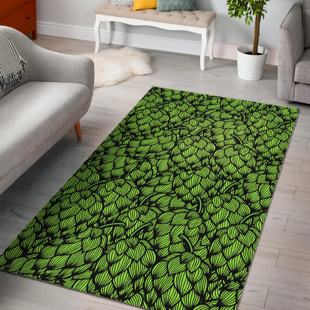 Green Hop Patternn Area Rug