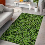 Green Hop Patternn Area Rug