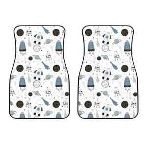 Hand Drawn Space Elements Space Rocket Star Planet Space Probe Front Car Mats