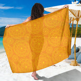 Orange Traditional Indian Element Pattern Sarong