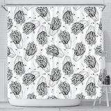 Hand Drawn French Fries Pattern Shower Curtain Fulfilled In US