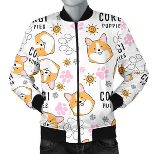 Corgi Dog Pattern Men'S Bomber Jacket