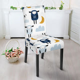 Cute Sleeping Sheep Moon Cloud Pattern Dining Chair Slipcover
