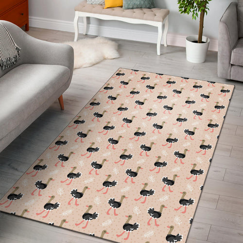 Ostrich Pattern Print Design 05 Area Rug