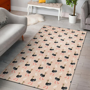 Ostrich Pattern Print Design 05 Area Rug