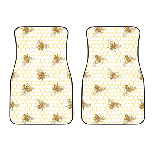 Bee Honeycomb Seamless Design Pattern  Front Car Mats