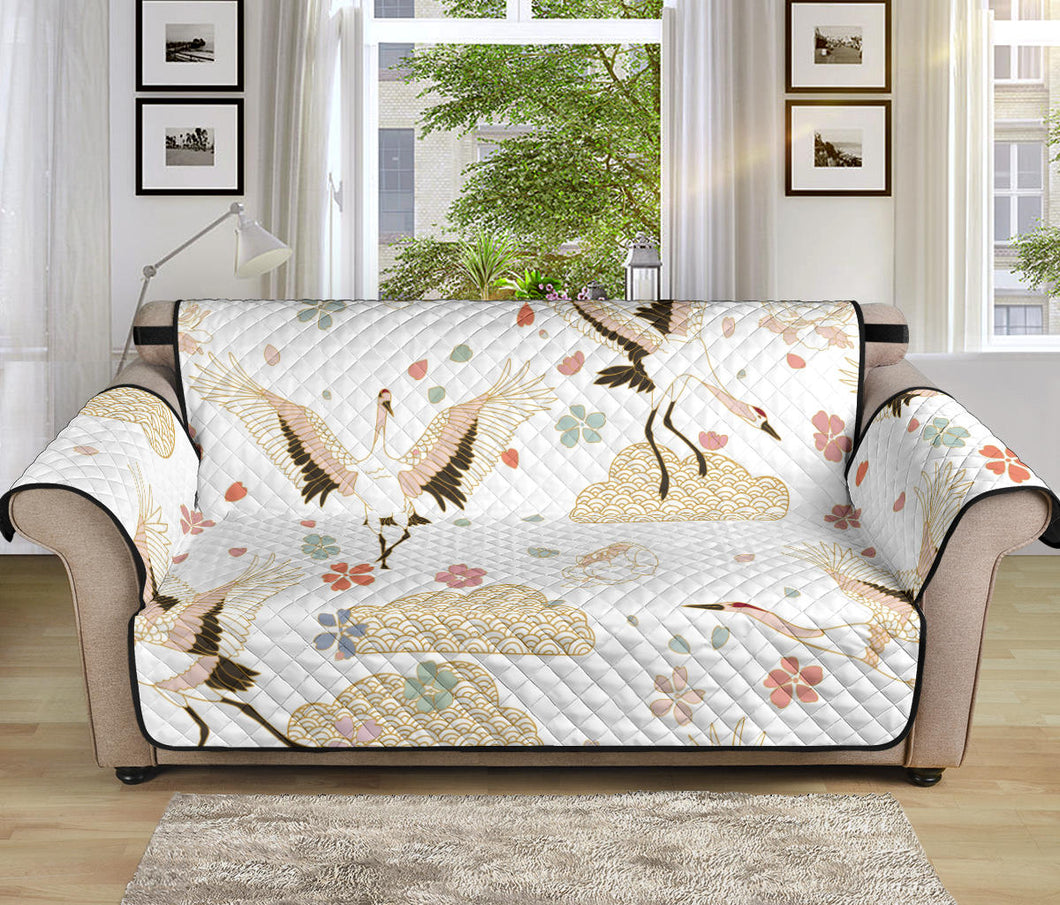 Beautiful Japanese cranes pattern Sofa Cover Protector