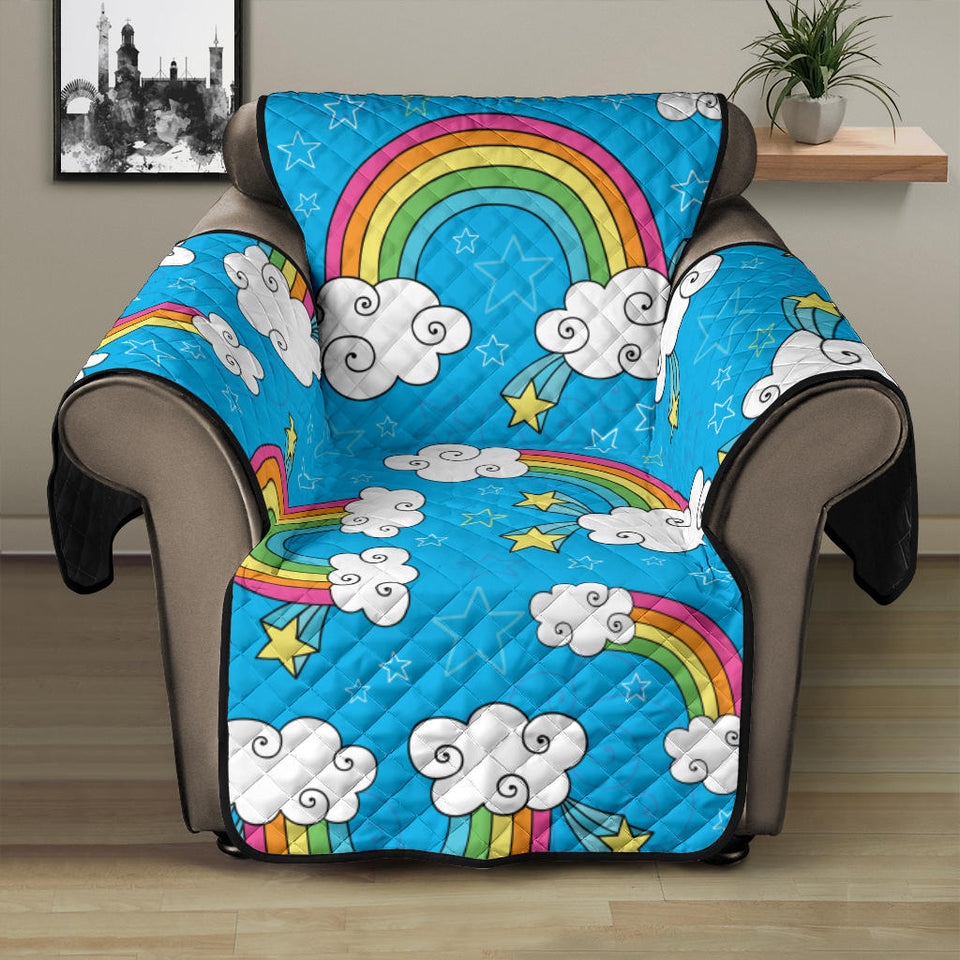 Rainbows Sky Clouds Pattern Recliner Cover Protector
