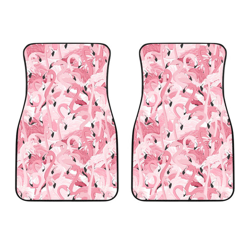 Pink Flamingos Pattern Background Front Car Mats