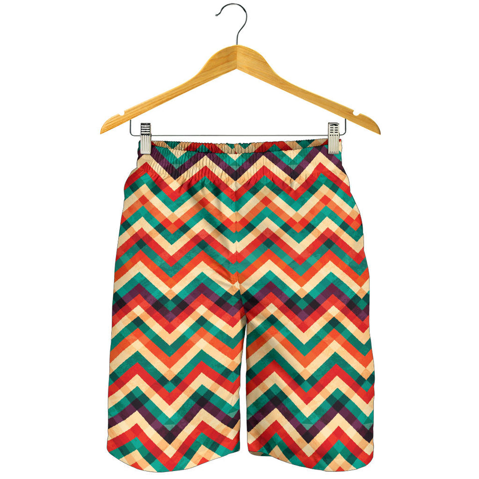 Zigzag  Chevron Colorful Pattern Men Shorts