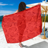 Strawberry Pattern Red Background Sarong