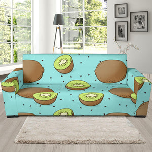 Kiwi Blue Background Sofa Slipcover