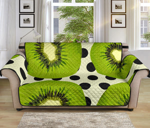 kiwi black dot background Sofa Cover Protector