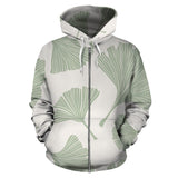 Ginkgo Leaves Pattern Zip Up Hoodie