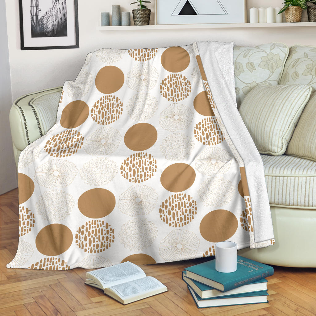 Gold Texture Mushroom Pattern Premium Blanket