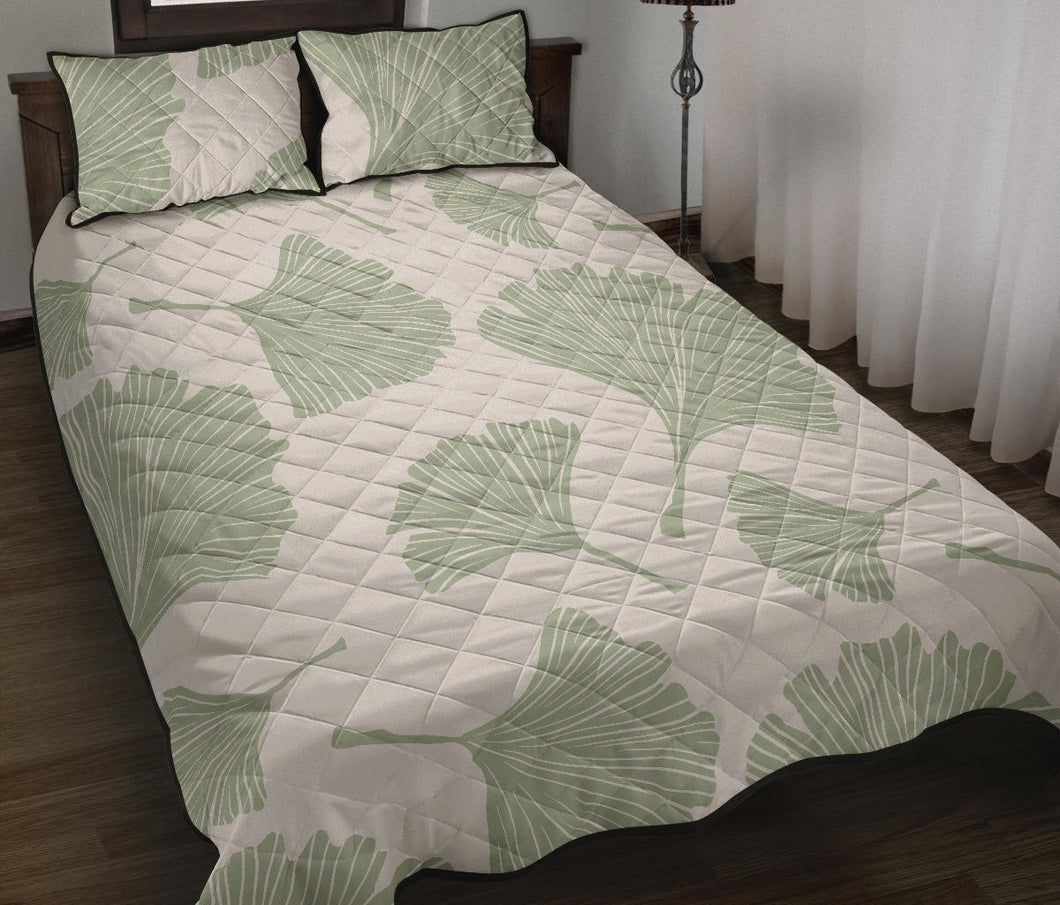 Ginkgo leaves pattern Quilt Bed Set