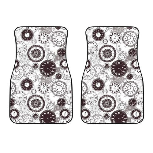 Classic Vintage Clock Pattern Front Car Mats