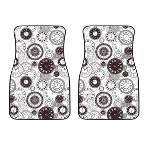 Classic Vintage Clock Pattern Front Car Mats