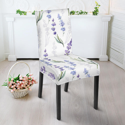 Hand Painting Watercolor Lavender Dining Chair Slipcover
