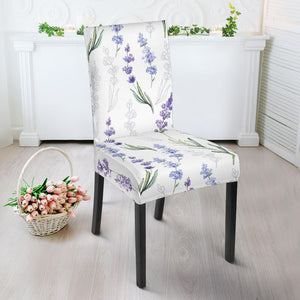Hand Painting Watercolor Lavender Dining Chair Slipcover