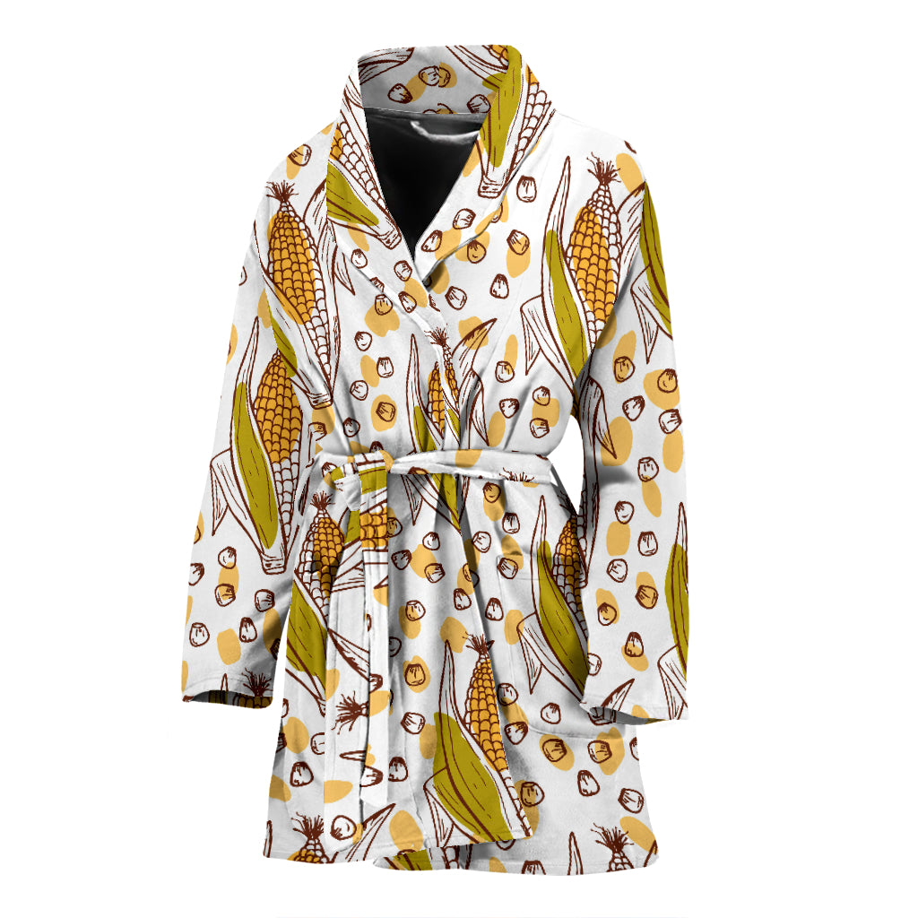 Corn Pattern Print Design 02 Women's Bathrobe