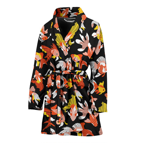 Goldfish Pattern Print Design 03 Women's Bathrobe