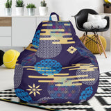 Blue Japanese Pattern Cloud Wave Flower Bean Bag Cover